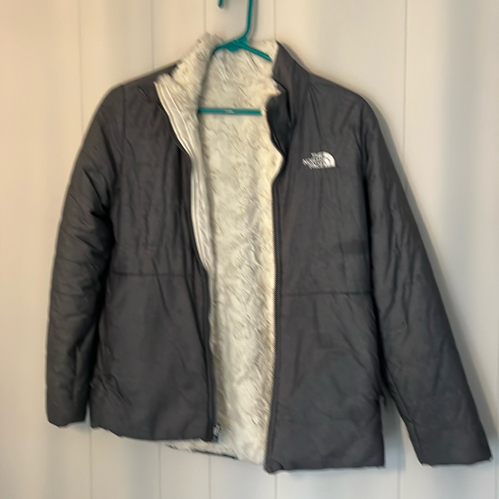 Girls rosebud reversible north face coat